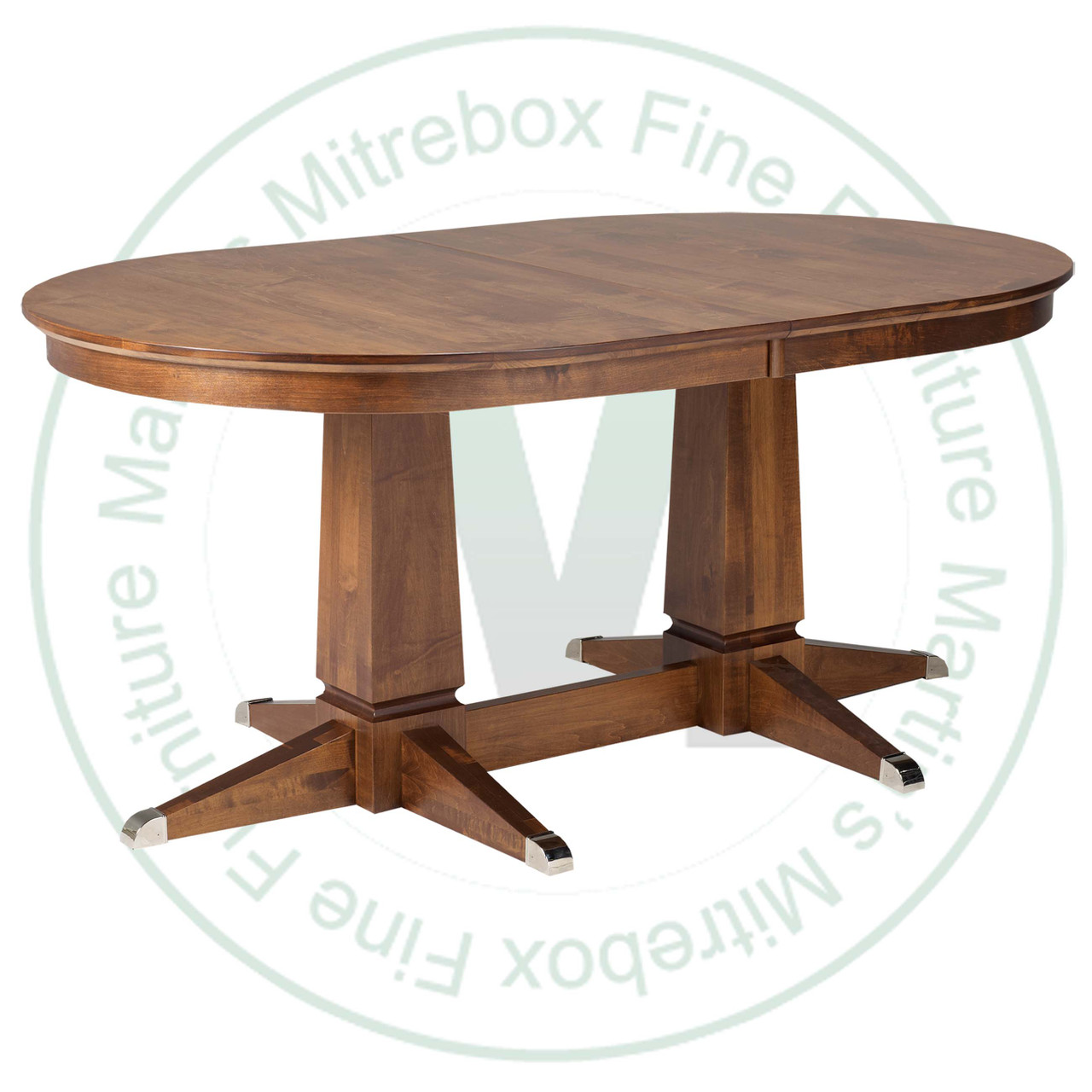 Oak Sweden Double Pedestal Table 42''D x 72''W x 30''H With 3 - 12'' Leaves