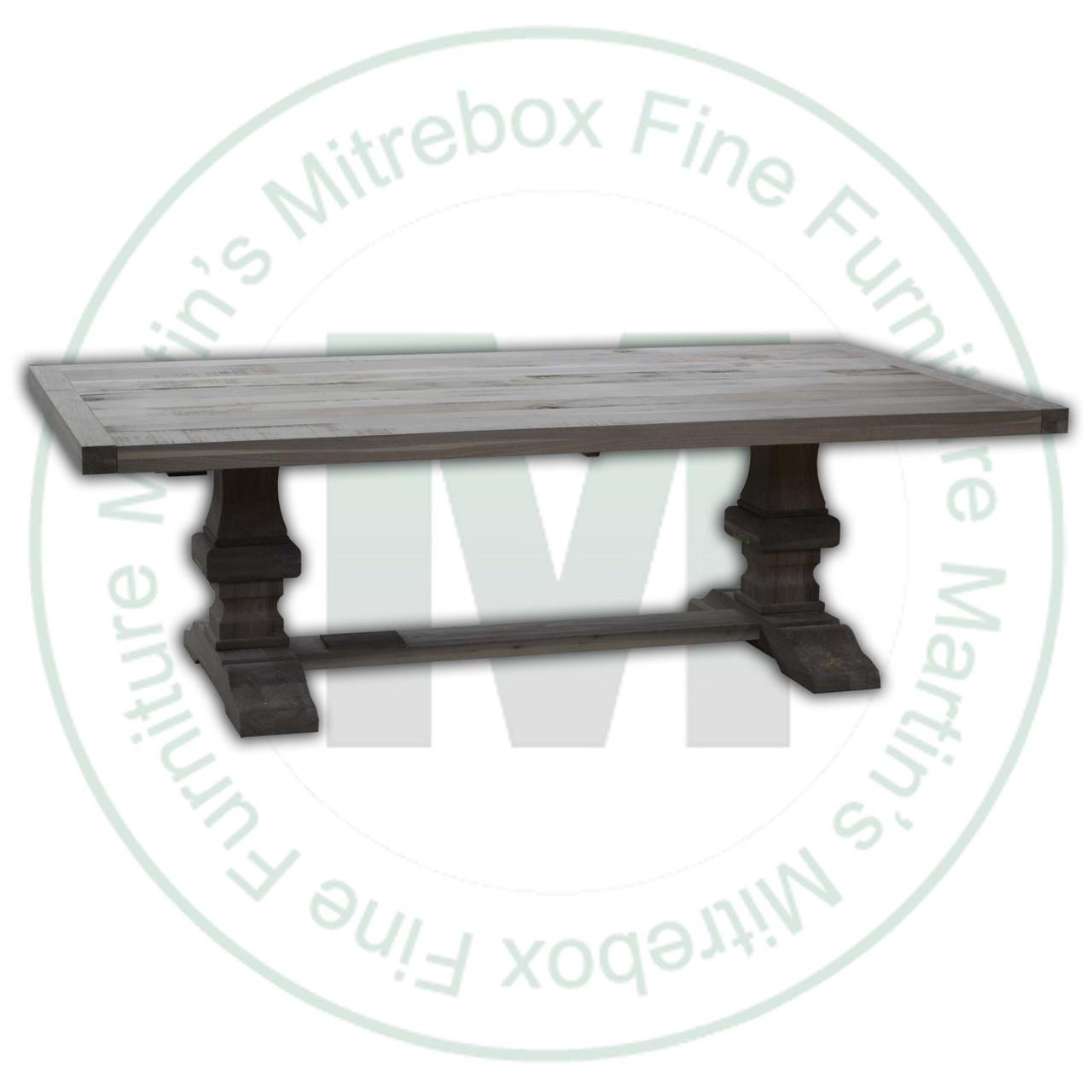 Oak Tiberias Solid Top Double Pedestal Table 42''D x 120''W x 30''H
