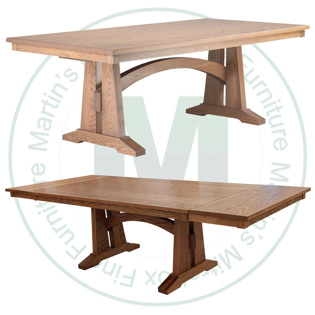 Maple Golden Gate Solid Top Pedestal Table 42''D x 120''W x 30''H And 2 - 16'' Extensions. Table Has 1.25'' Thick Top