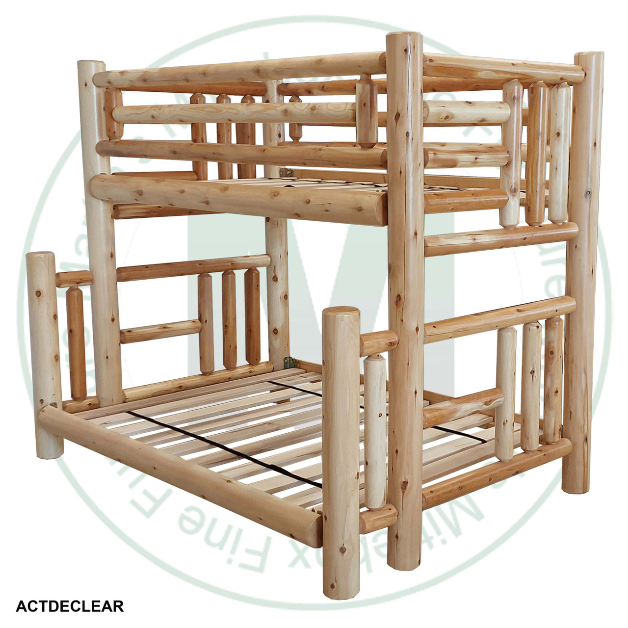 Northern Lakes Log Twin Over Queen Bunk Bed