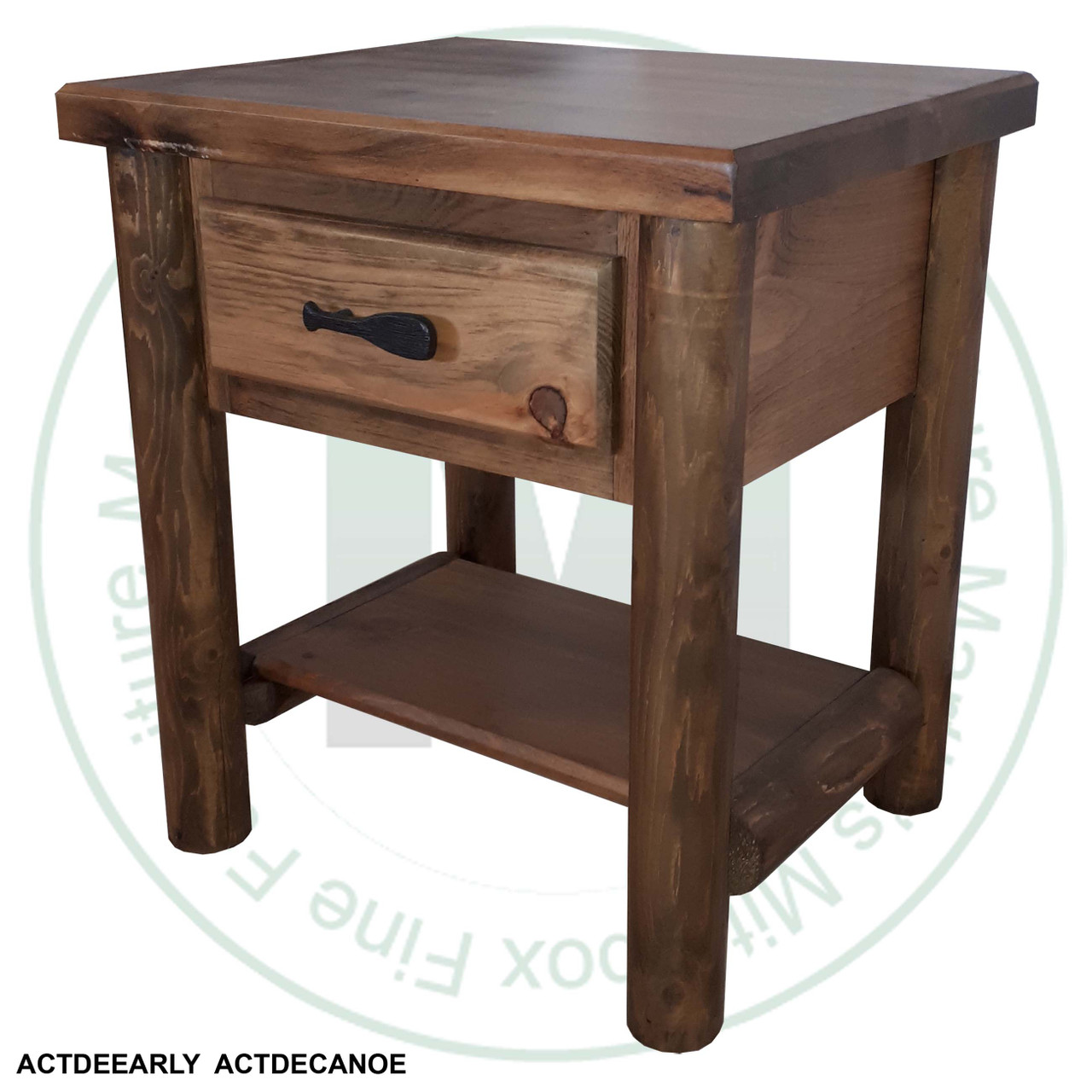 Rocky Valley 1 Drawer Log Nightstand