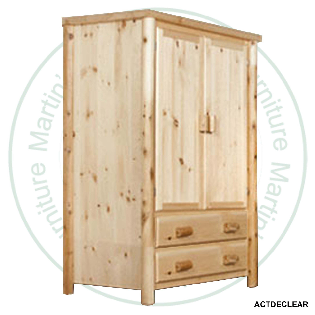 Rocky Valley Log Armoire With 2 Drawers