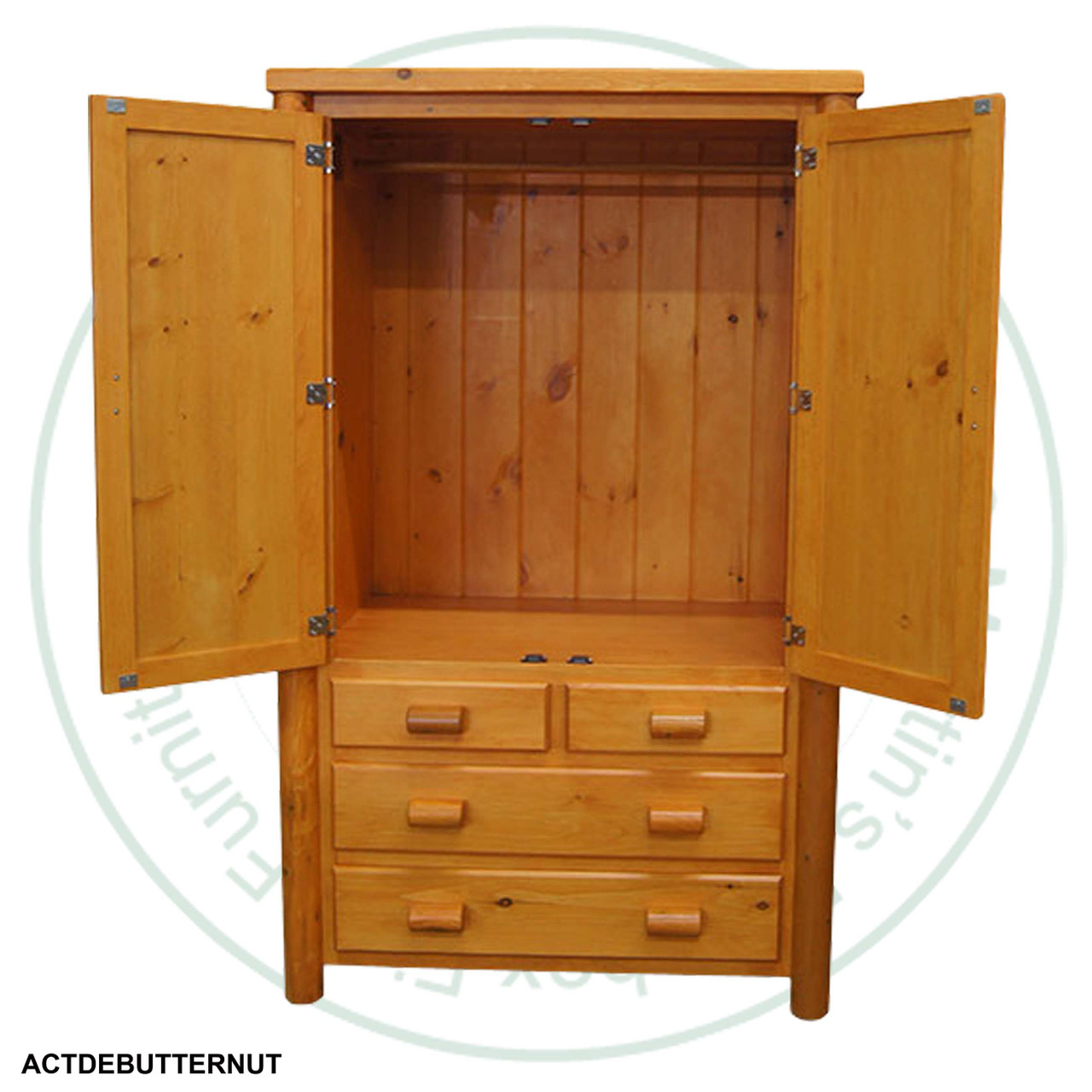 Rocky Valley Log Armoire With 4 Drawers