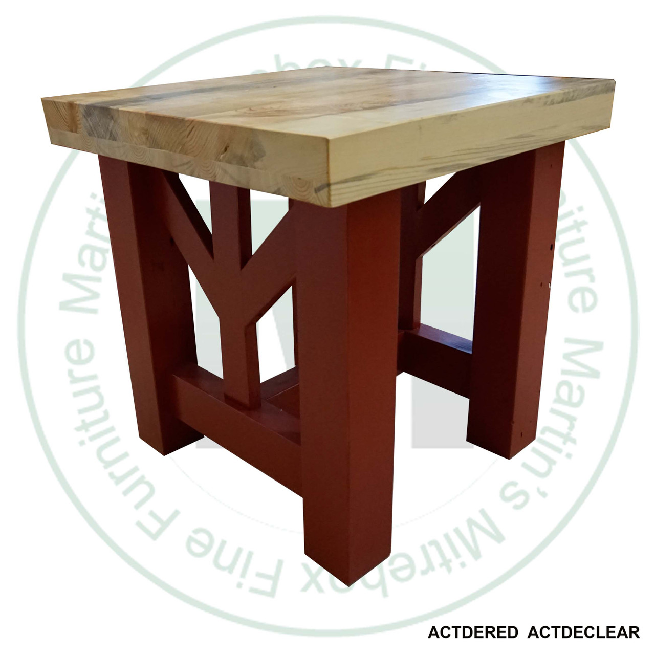 Beetle Wood Square End Table 24''D x 20''H x 24''W