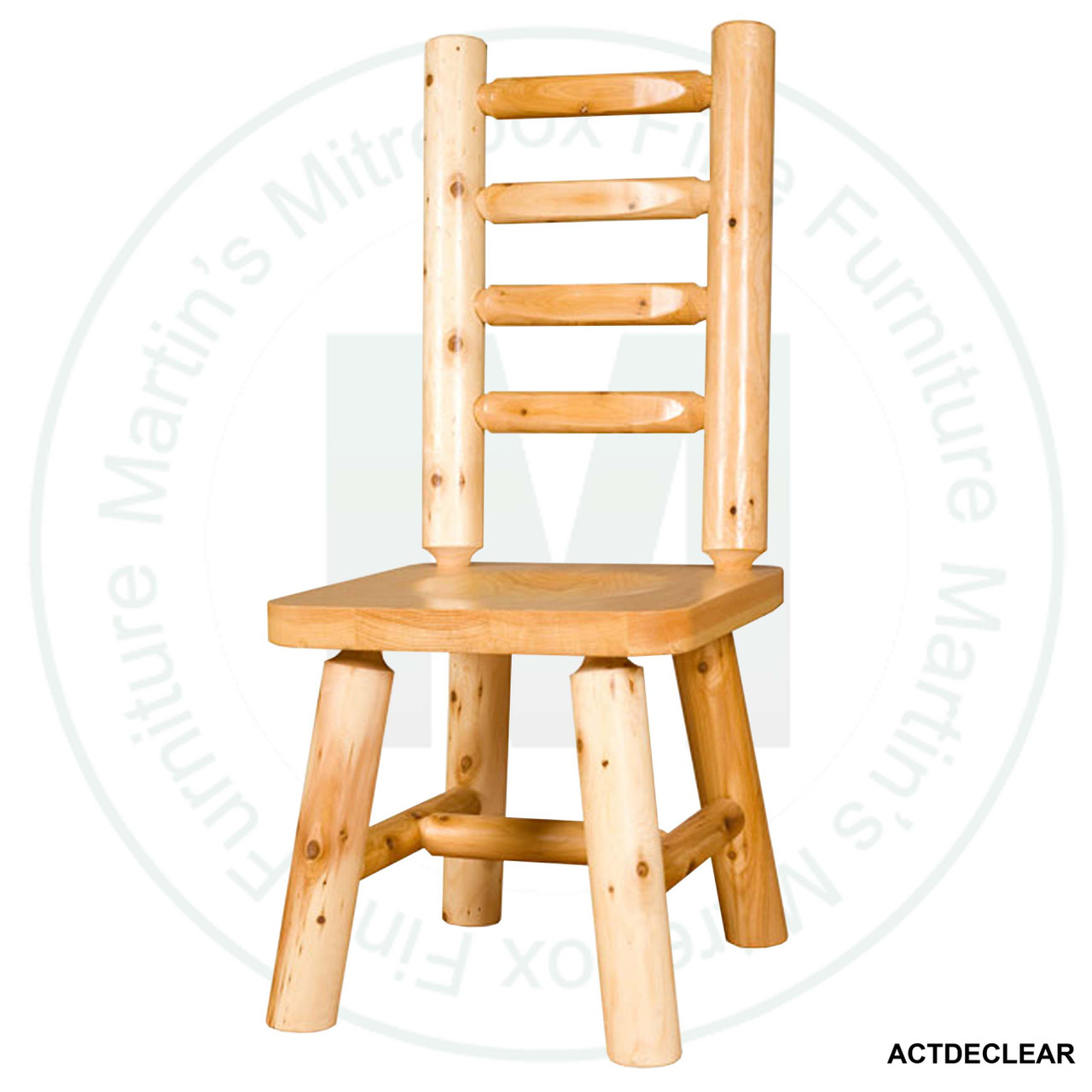 Finished Log Ladder Back Side Chair 18.5''W x 19''D x 43''H