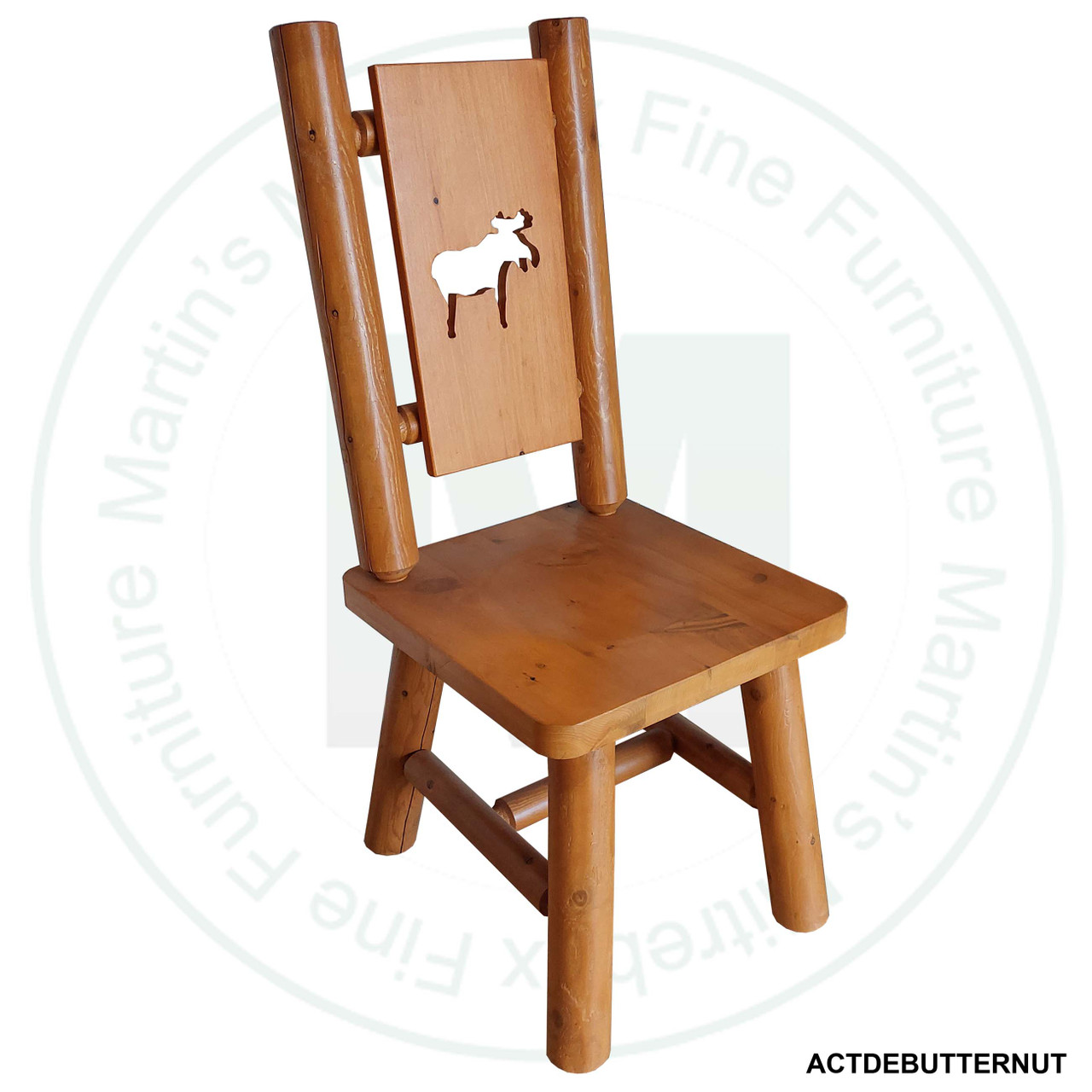 Finished Log Cut - Out Moose Side Chair 18.5''W x 19''D x 43''H