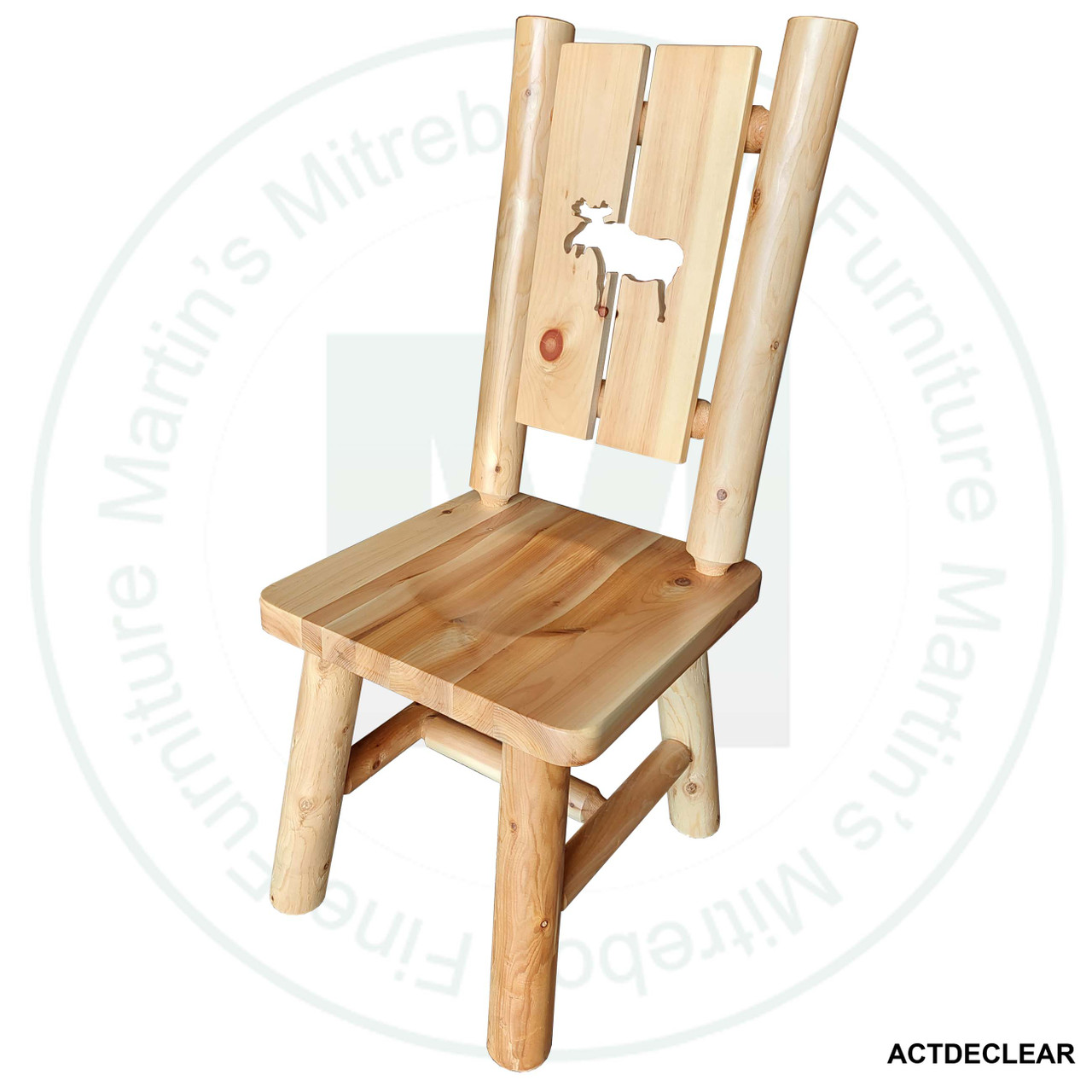 Finished Log Cut - Out Moose Side Chair 18.5''W x 19''D x 43''H