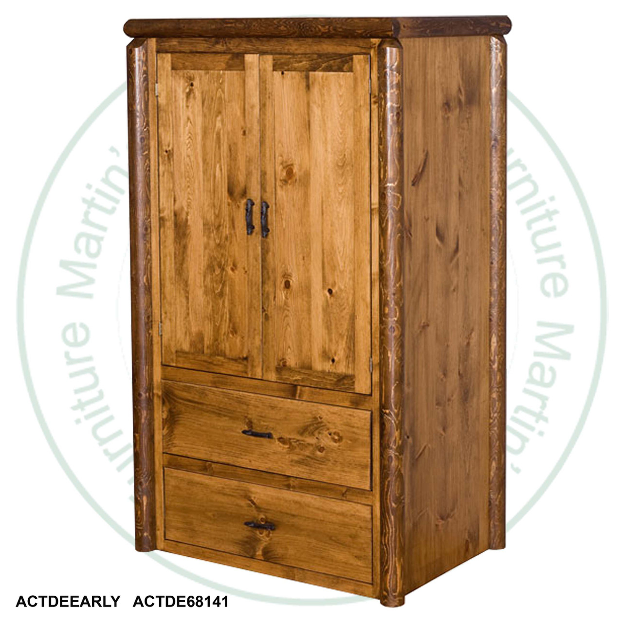 Mountain Lodge Log Armoire With 2 Drawers