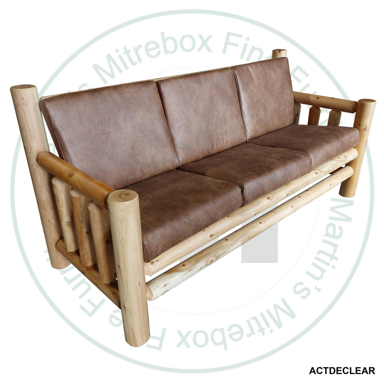 Mountain Lodge Log Sofa With Triple Cushion 30''D x 36''H x 84''W