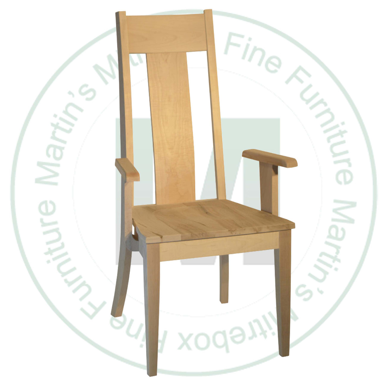Maple Tracey Arm Chair With Wood Seat
