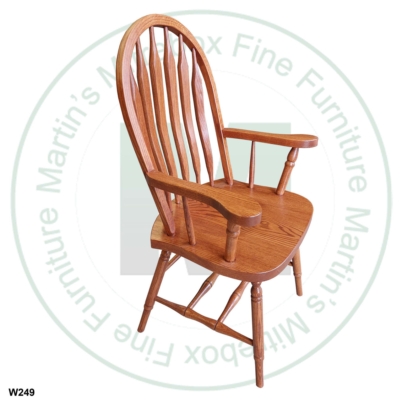 Oak Bent Arrow Arm Chair With Wood Seat