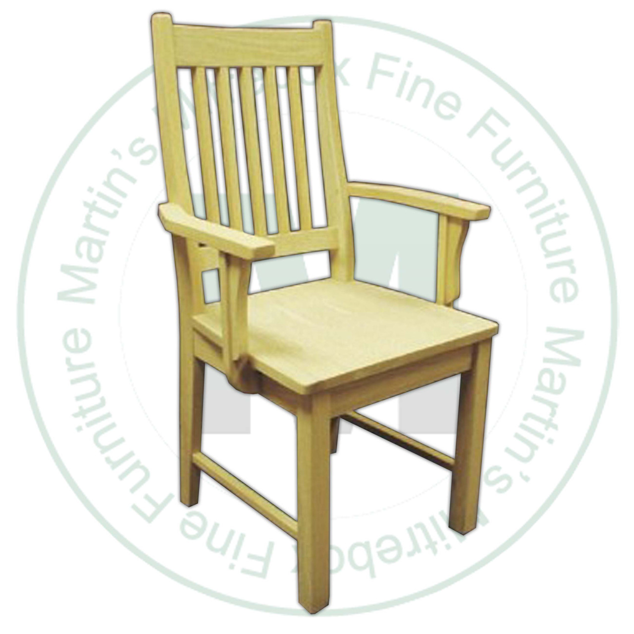 Oak Mini Mission Arm Chair With Wood Seat