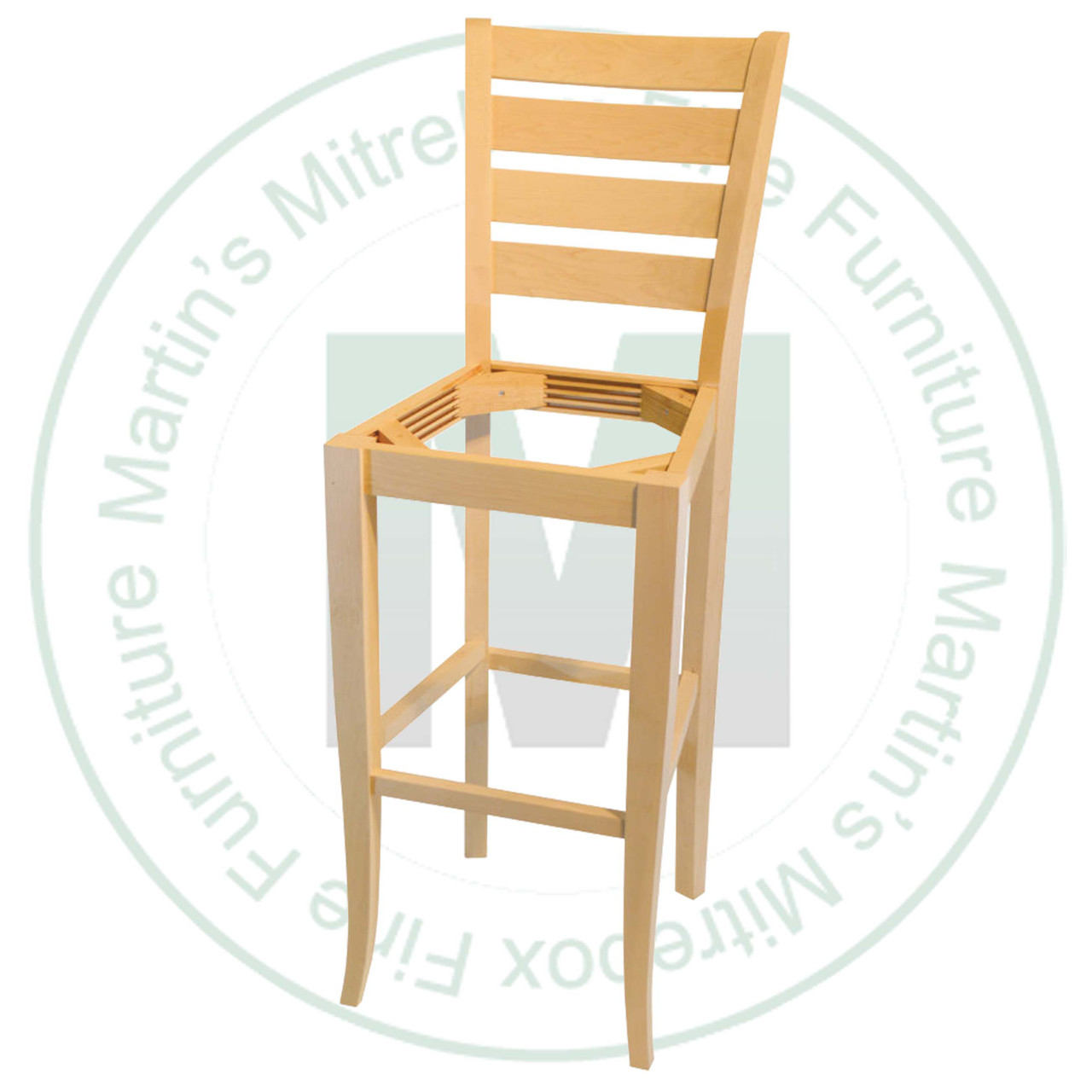 Wormy Maple 24'' Sienna Bar Stool With Wood Seat