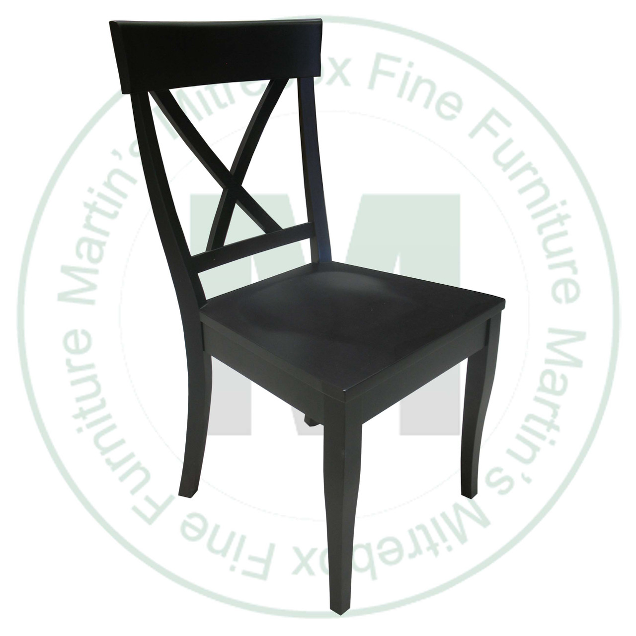 Maple X Back Side Chair With Wood Seat