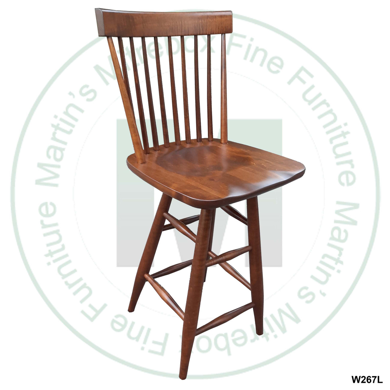 Maple 30'' Swivel Shaker Bar Stool With Wood Seat