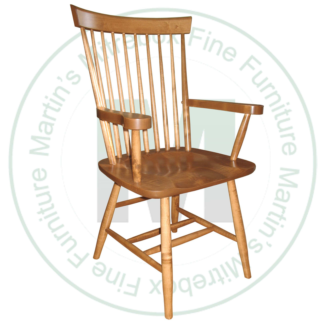 Pine Shaker Arm Chair With Wood Seat