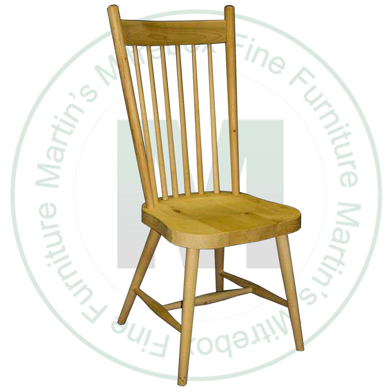 Maple Rustic Farm House Side Chair With Wood Seat
