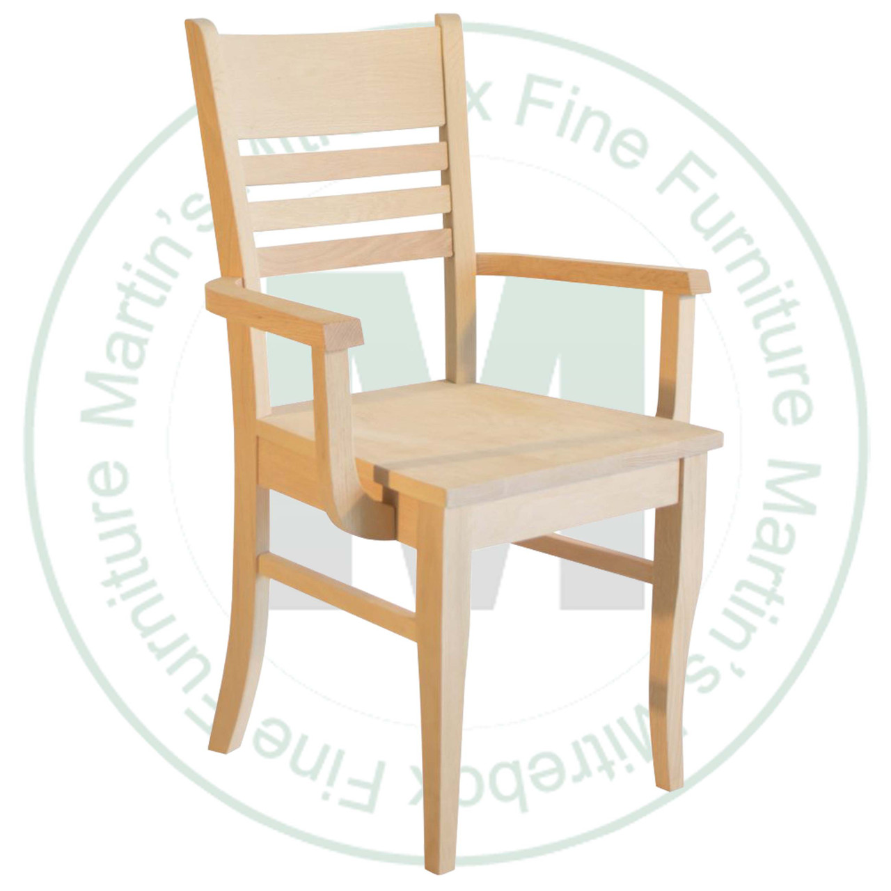 Oak Alex Arm Chair With Wood Seat