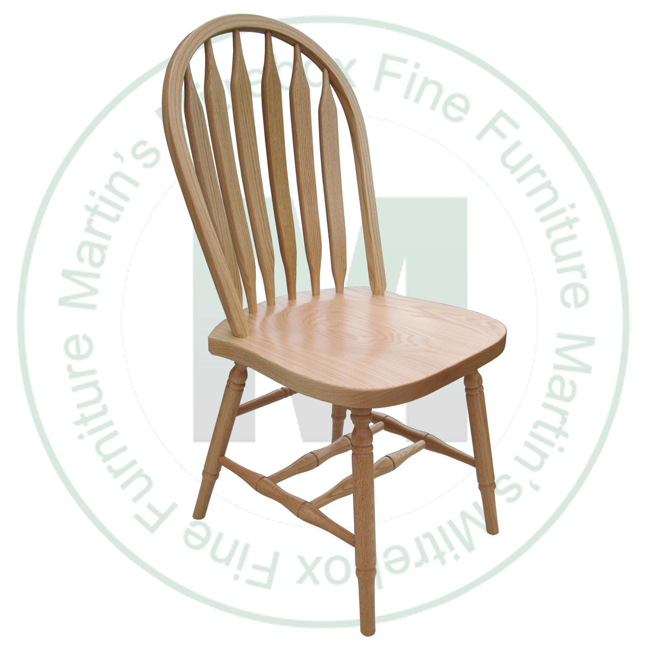 Oak Bent Arrow Side Chair With Wood Seat