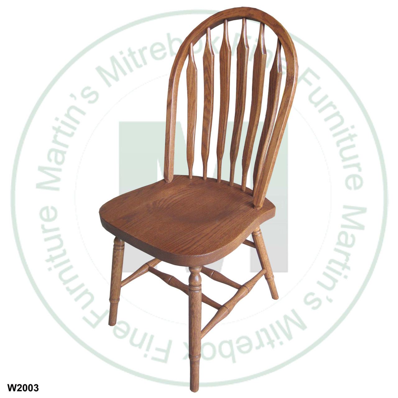 Oak Bent Arrow Side Chair With Wood Seat