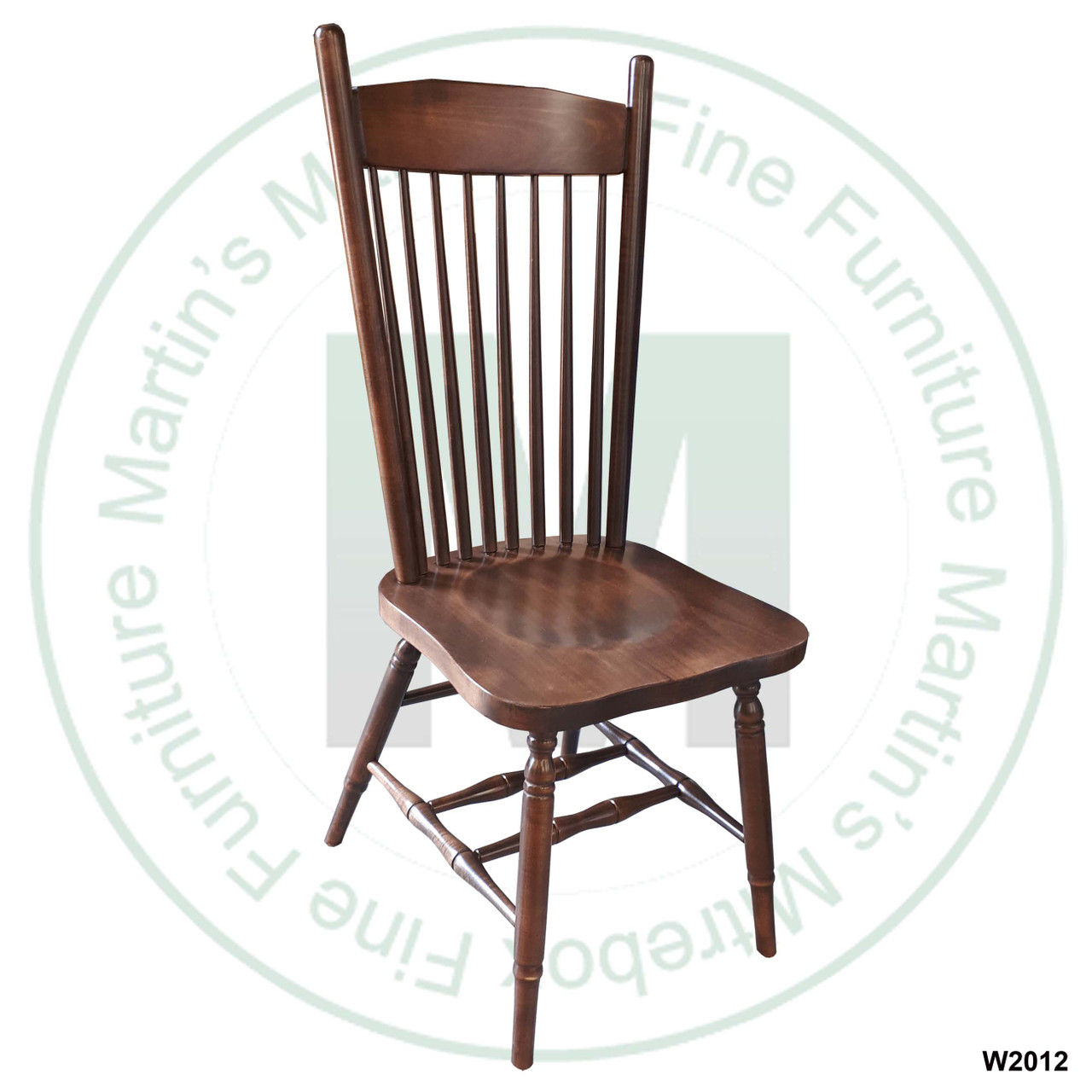 Maple High Back Plain Side Chair With Wood Seat