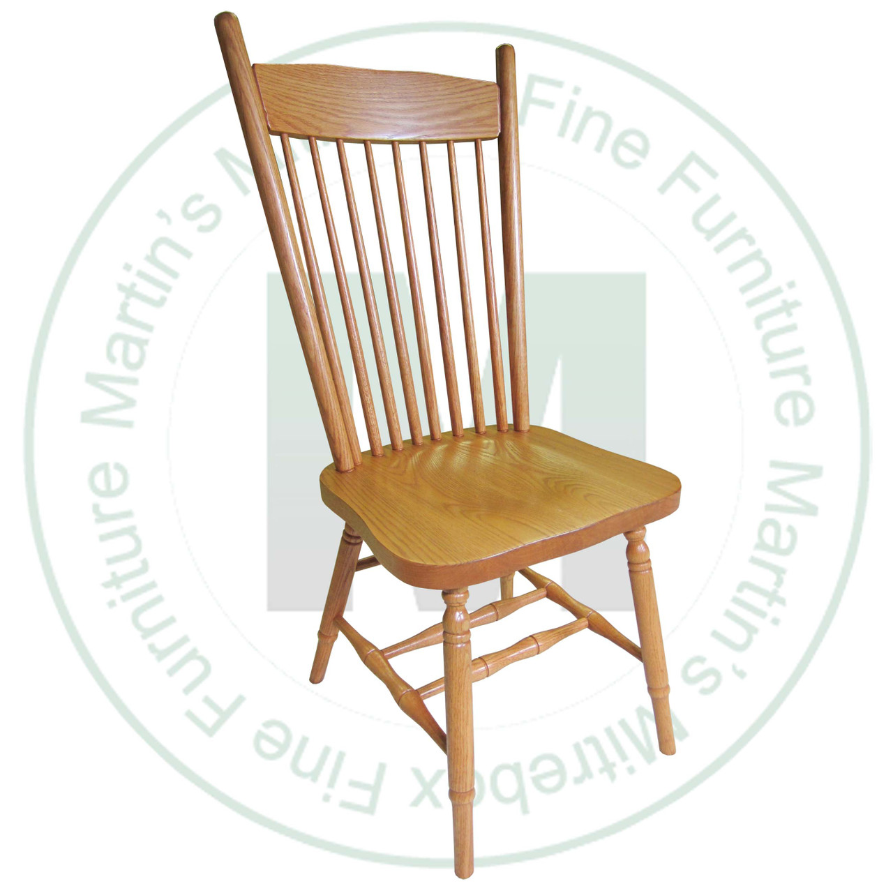 Maple High Back Plain Side Chair With Wood Seat