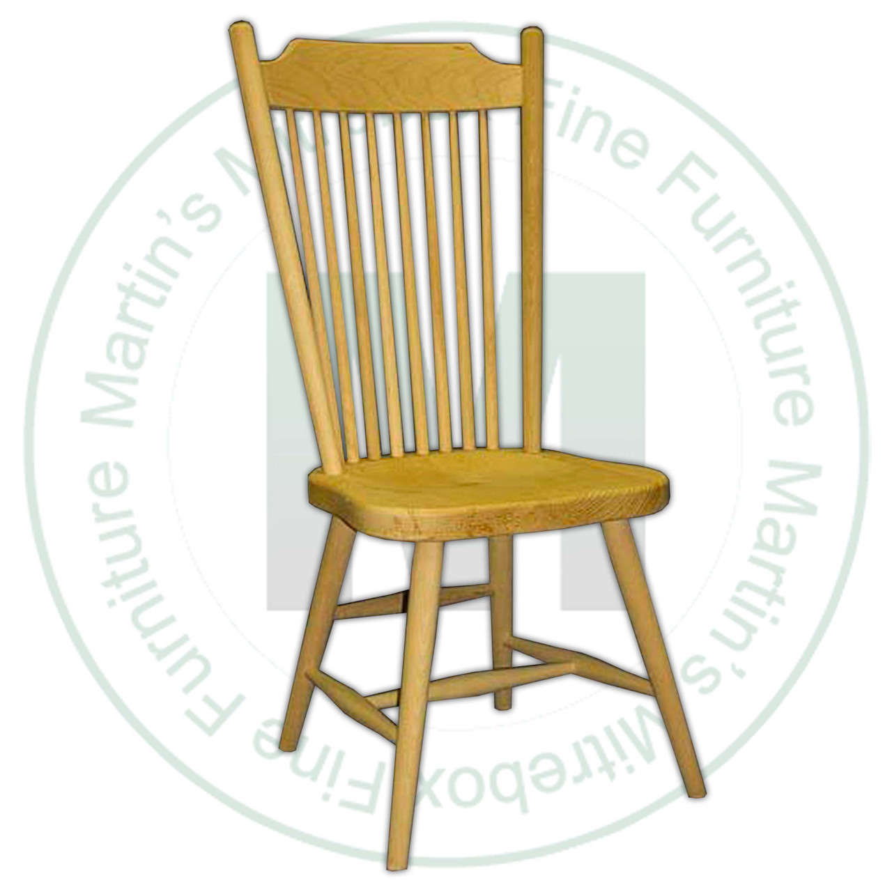 Pine Farmhouse Side Chair With Wood Seat