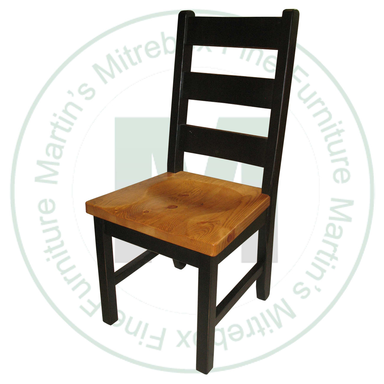 Wormy Maple Rustic Ladderback Side Chair With Wood Seat