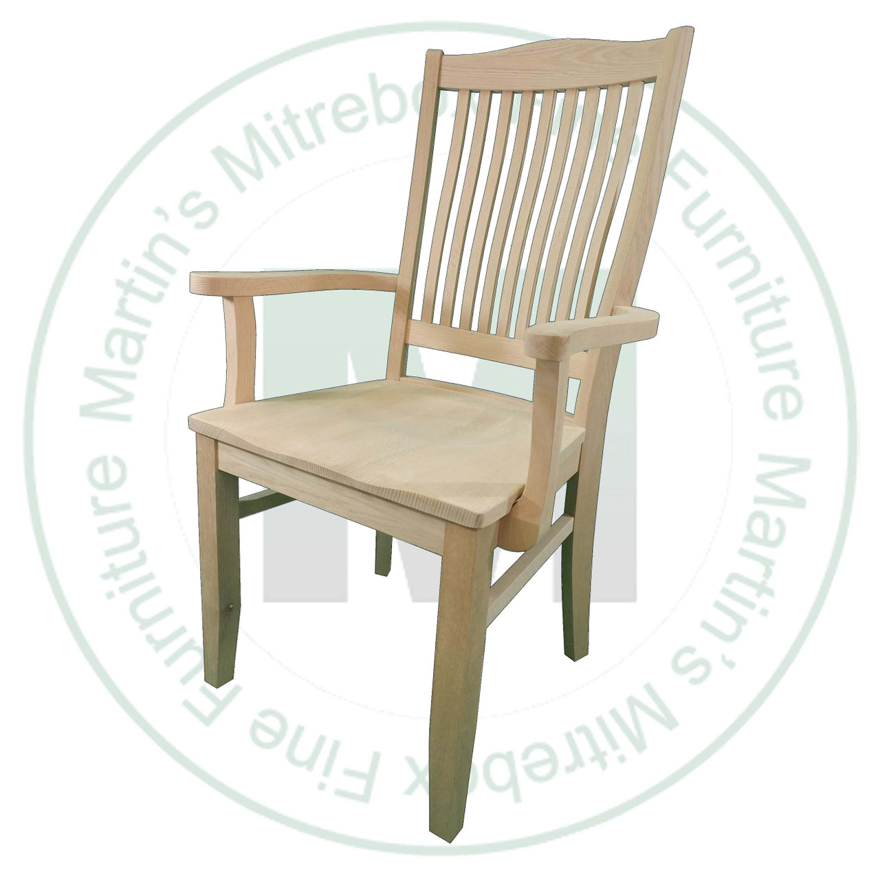 Wormy Maple Alexandria Arm Chair With Wood Seat