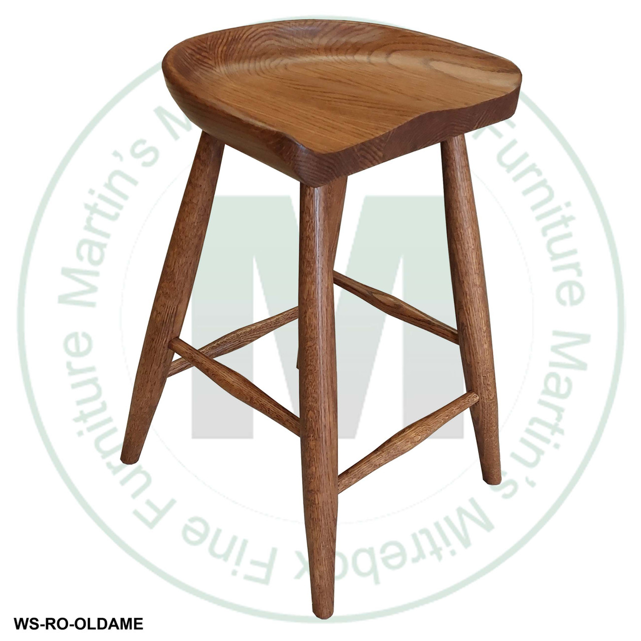 Oak 30'' Implement Bar Chair ( No Swivel ) 16.5''D x 30''H x 18''W
