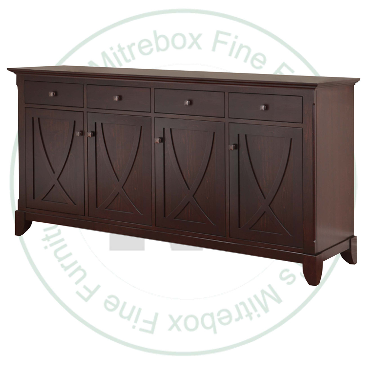 Oak Florence 4 Drawer 4 Door Buffet