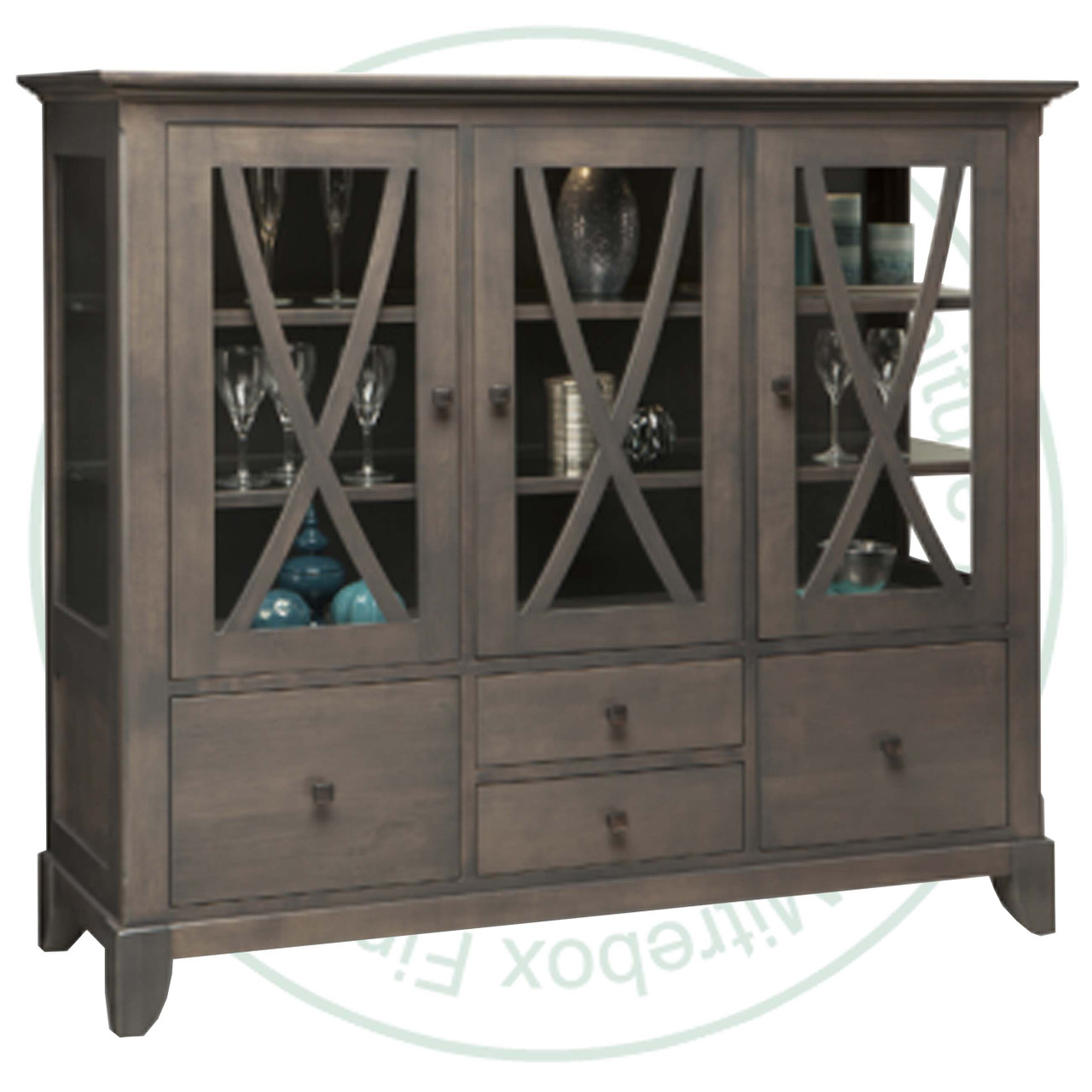 Wormy Maple Florence 3 Door China Cabinet