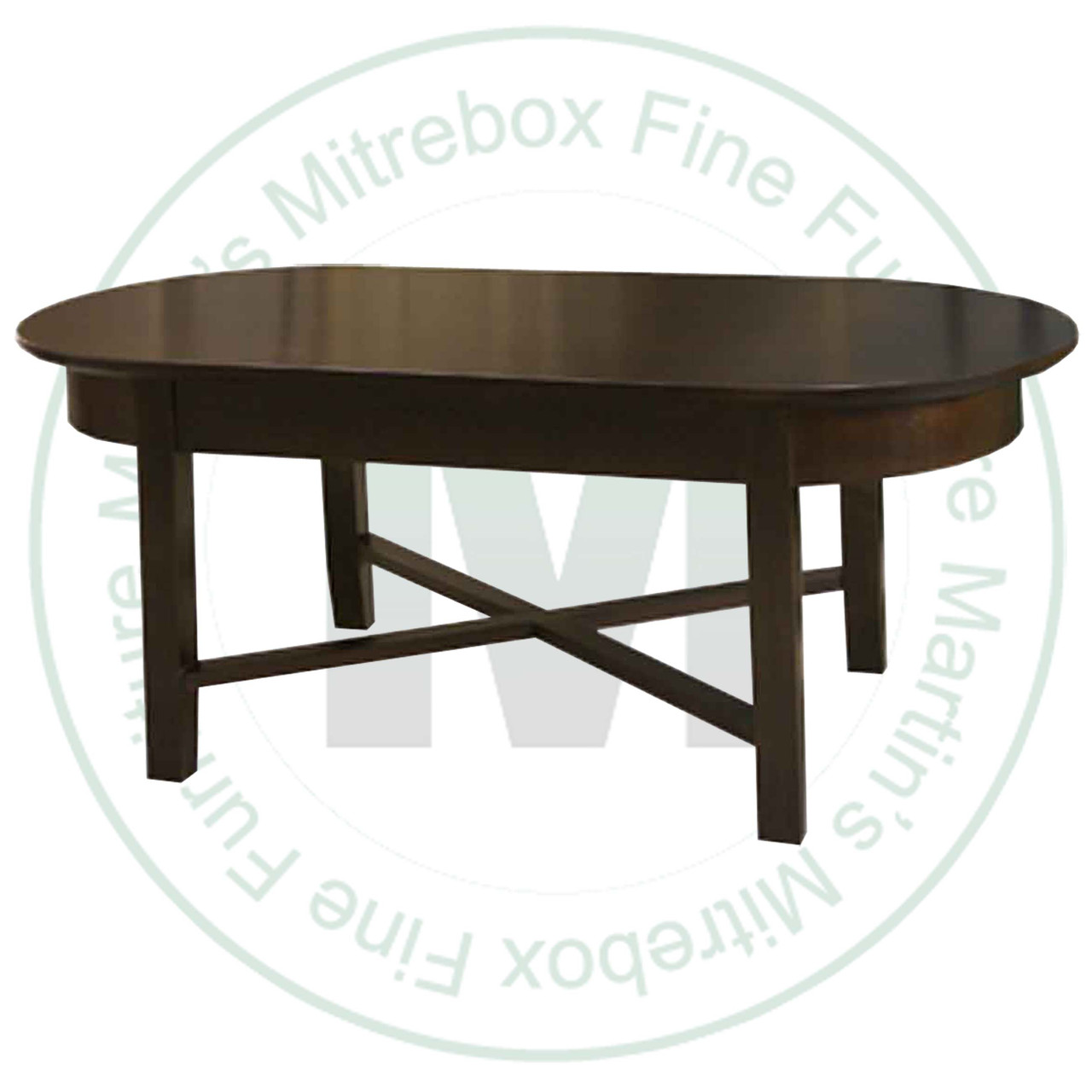 Oak Demilune Oval Coffee Table 23''D x 46''W x 19''H