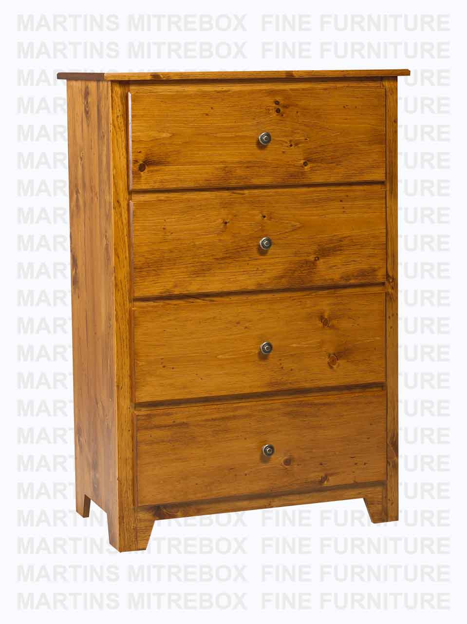 Maple Havelock Chest of Drawers 18''D x 34''W x 50''H With 4 Drawers