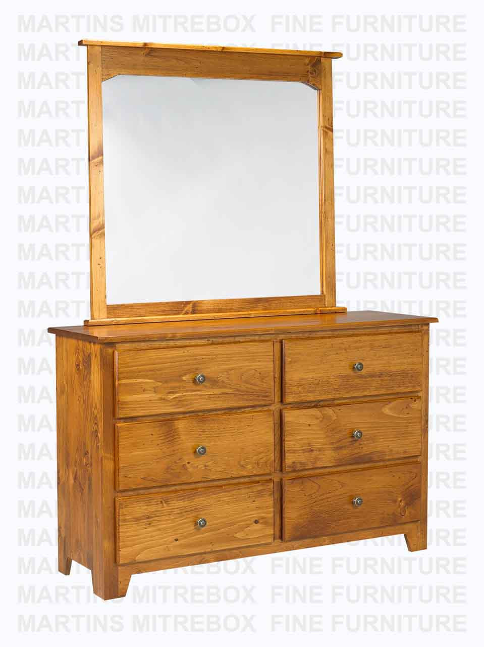 Oak Havelock Dresser 18''D x 36''H x 54''W With 6 Drawers