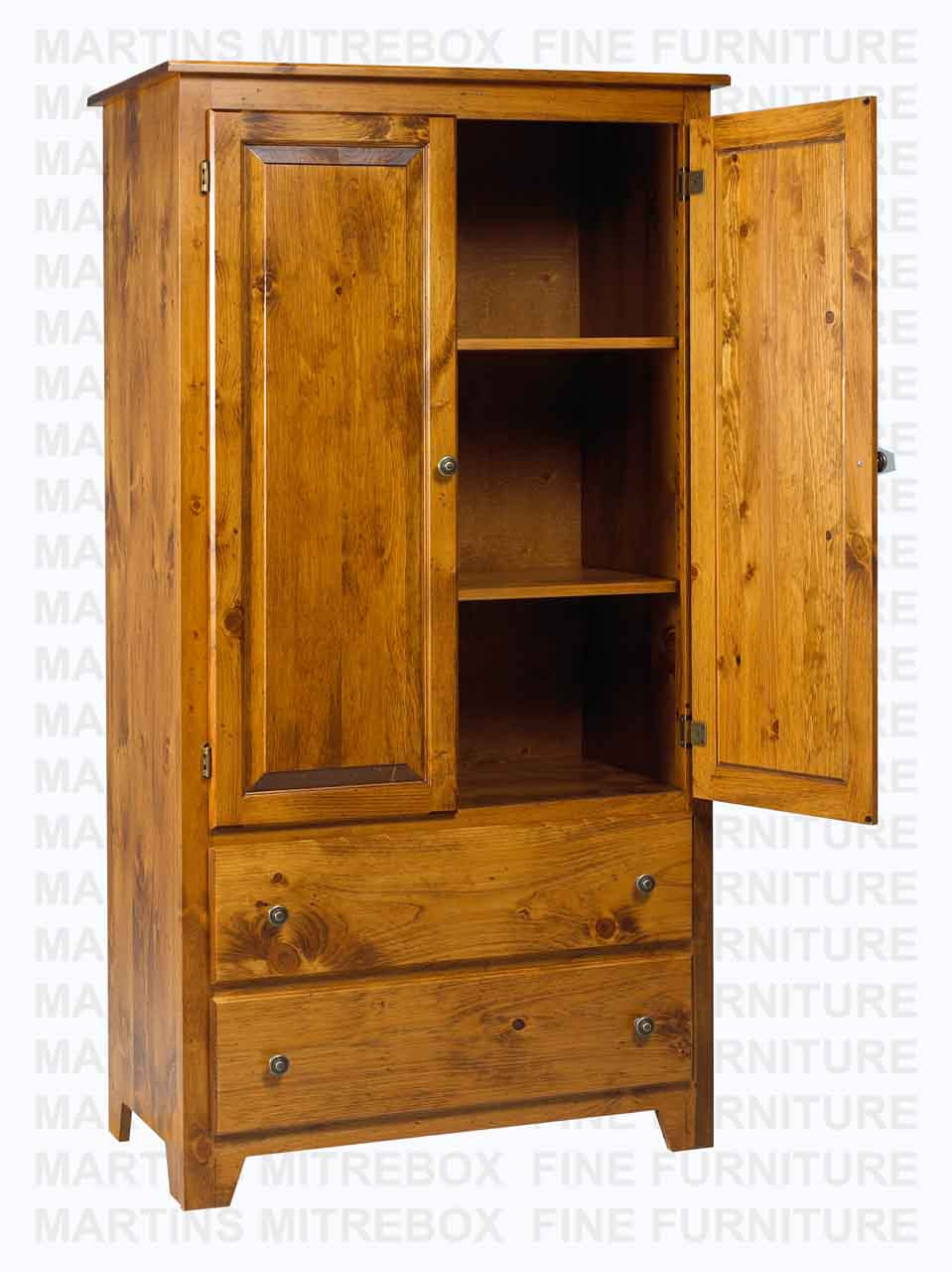 Oak Havelock Armoire Plain Top 20''D x 36''W x 74''H