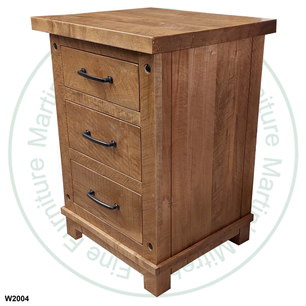 Pine Adirondack 3 Drawer Wide Nightstand