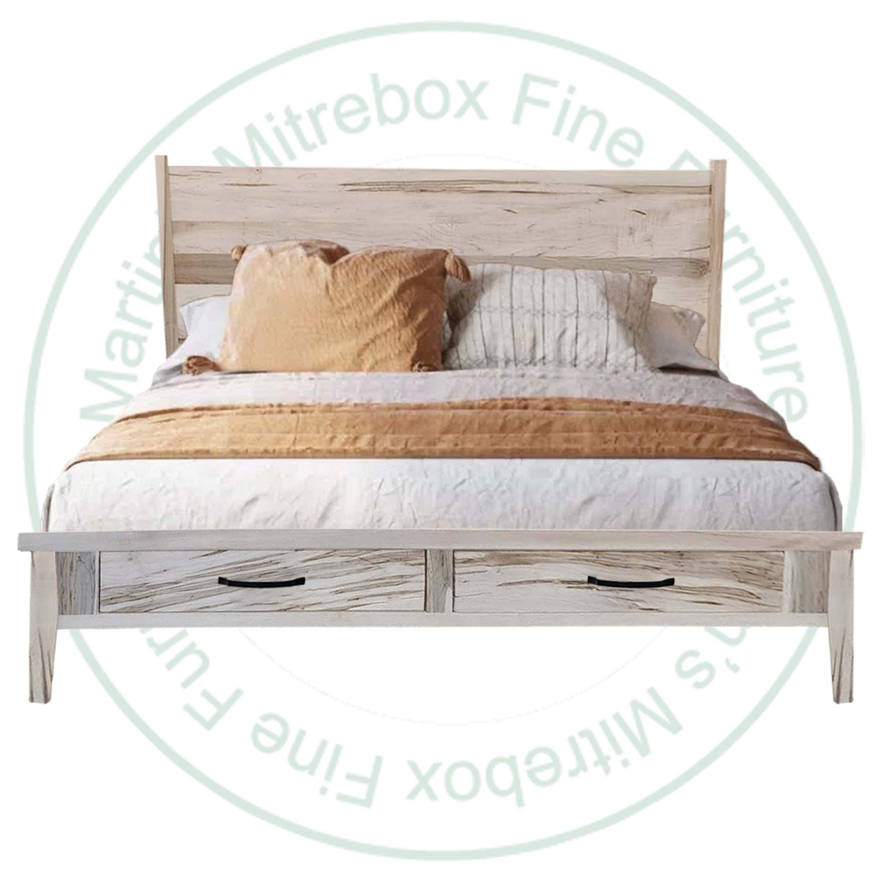 Pine Oslo Queen Storage Bed With 2 Footboard Drawers