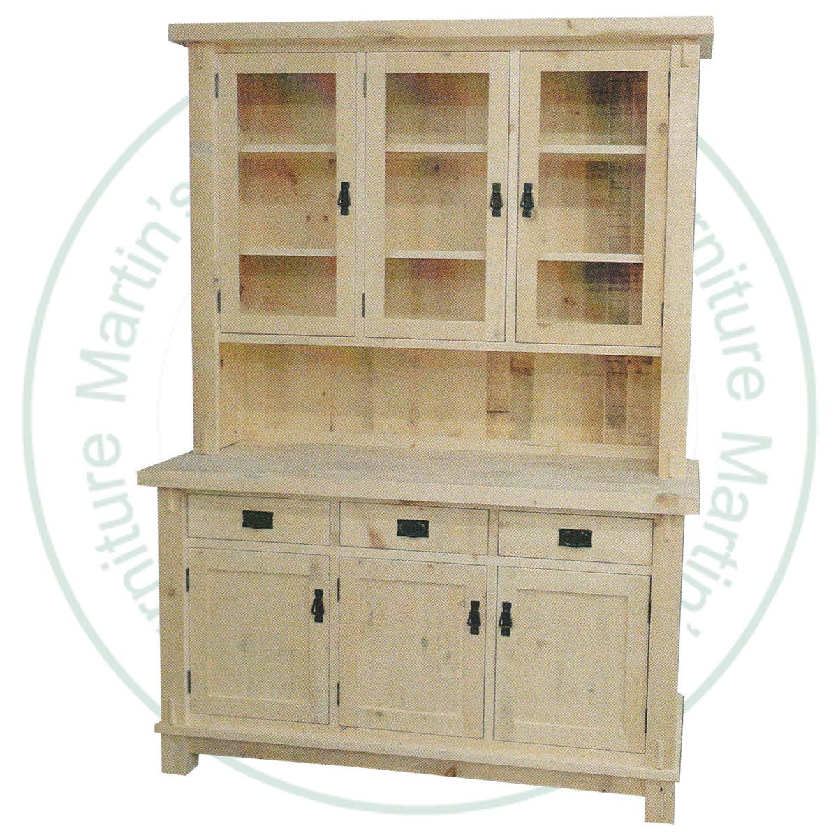 Pine Timber 3 Drawer 3 Door Hutch and Buffet