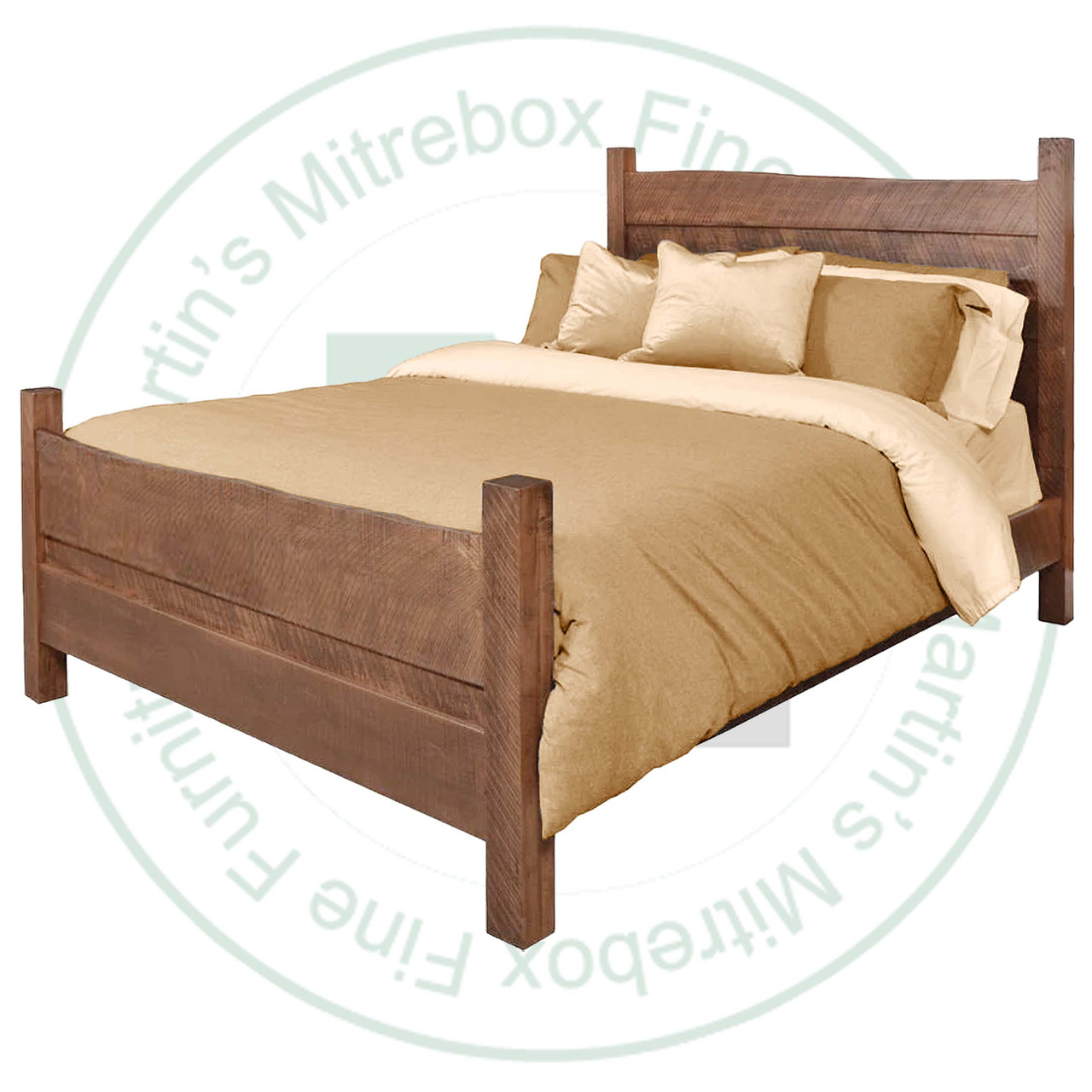 Pine Edgewood Flat Panel King Bed With 22'' High Footboard