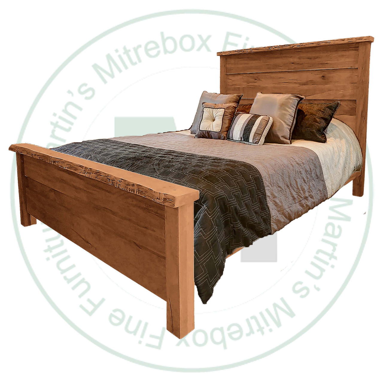 Pine Edgewood Flat Top King Bed With 22'' High Footboard