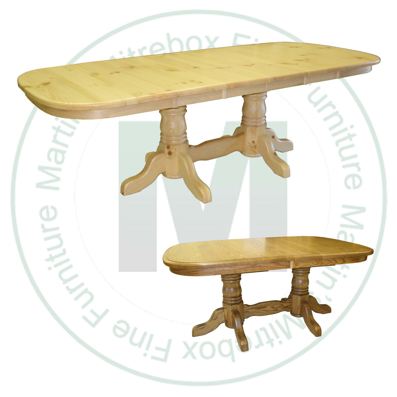Wormy Maple Martin Collection Double Pedestal Table 42''D x 72''W x 30''H With 3 - 12'' Leaves Table Has 1'' Thick Top