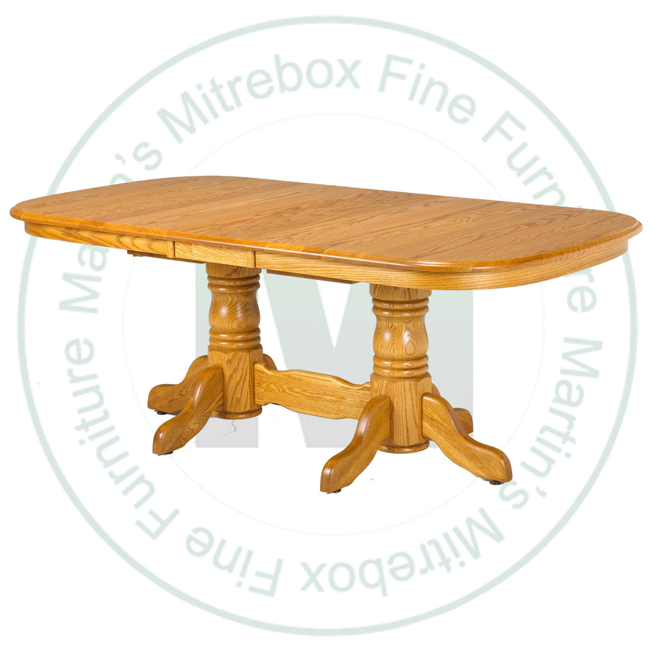 Wormy Maple Martin Collection Double Pedestal Table 42''D x 108''W x 30''H. Table Has 1.25'' Thick Top.