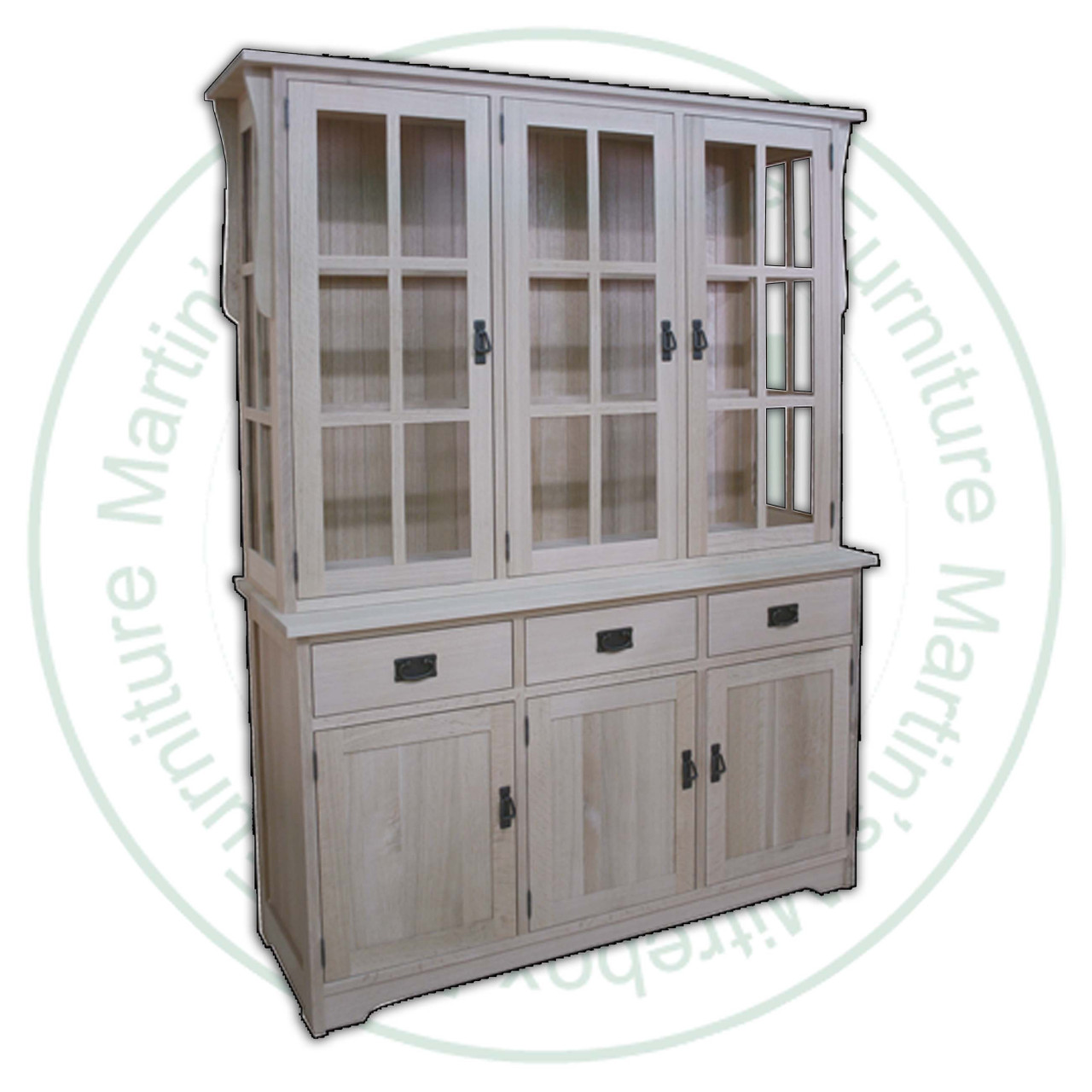 Oak Mission Hutch And Buffet 57''W x 79''H x 19''D