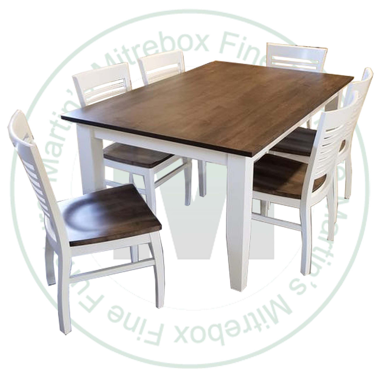 Pine Bolton Solid Top Harvest Table 48''D x 72''W x 30''H