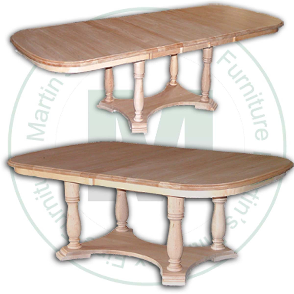 Maple Alexander Double Pedestal Table 42''D x 84''W x 30''H With 4 - 12'' Leaves