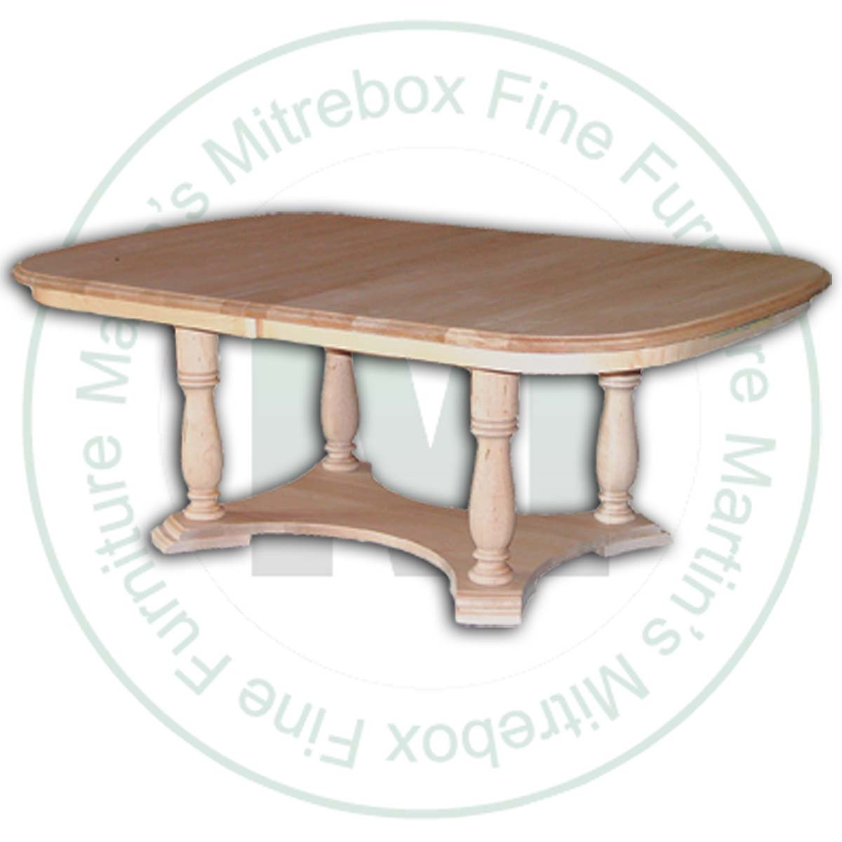 Maple Alexander Solid Top Double Pedestal Table 48''D x 72''W x 30''H