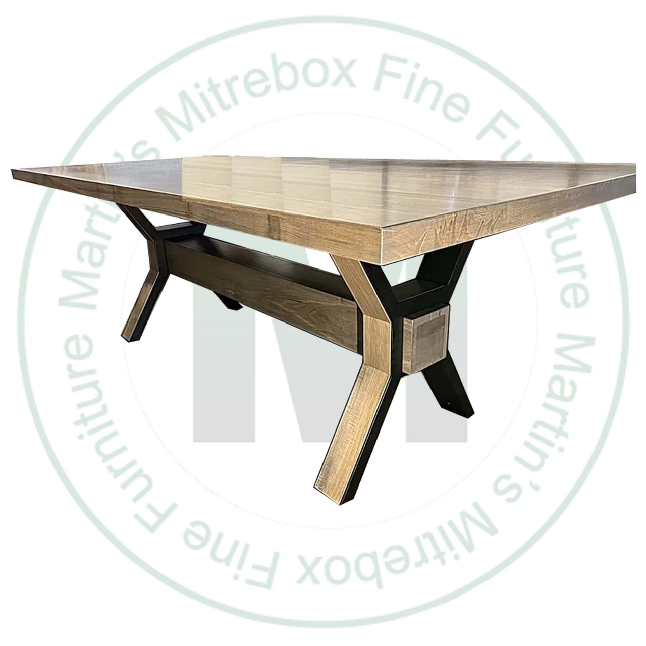 Wormy Maple Winston Solid Top Double Pedestal Table 48''D x 84''W x 30''H