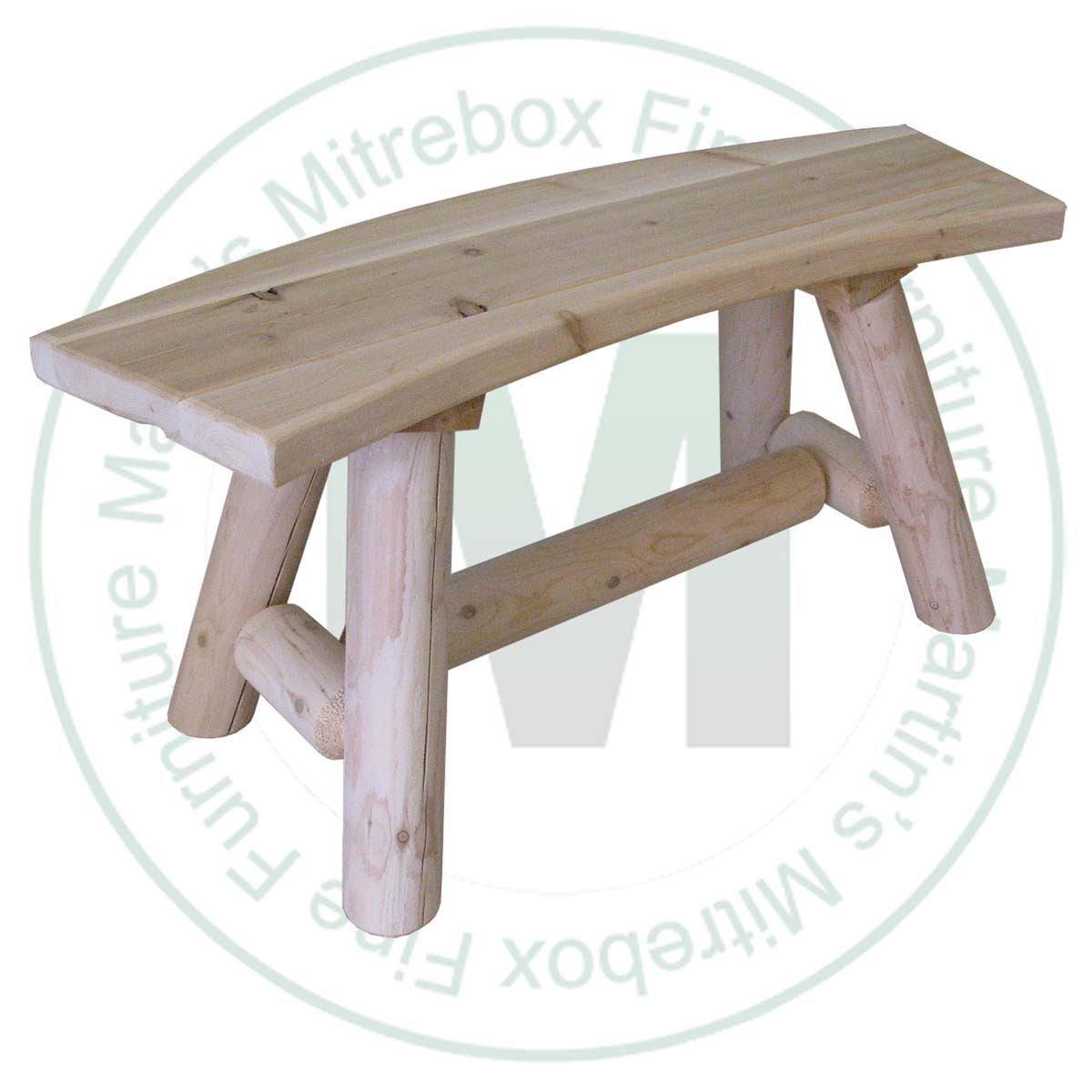 Hinterland White Cedar Log Curved Bench