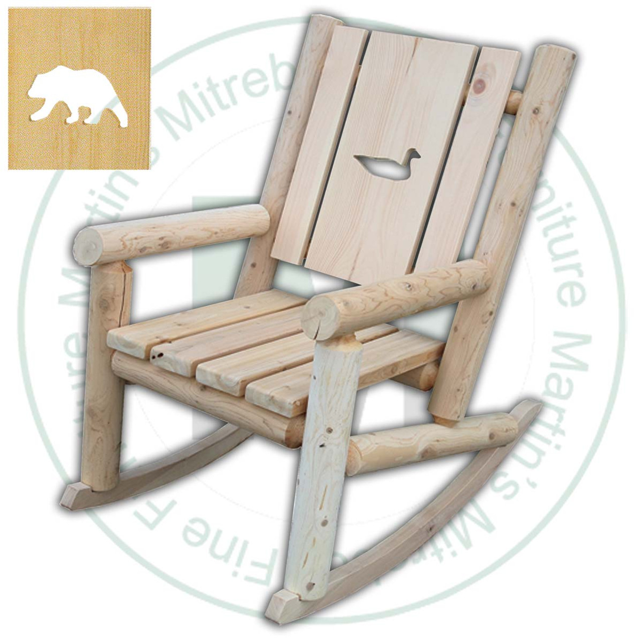 Hinterland Cut - Out Bear White White Cedar Log Rocker